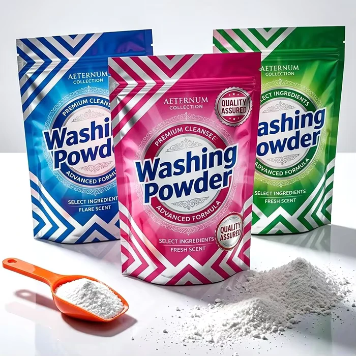 1kg 2kg Sustainable Recyclable PE Stand Up Laundry Detergent Pouch Child Resistant Zipper Washing Powder Packaging Bag