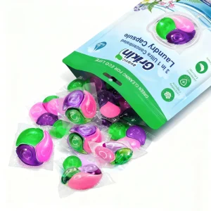 20 Stukken 12g Wegwerp Gel Wasmiddel Capsules Eco-vriendelijk 3 in 1 Was Pods Aangepaste Verpakking logo Wasmiddel Kleding