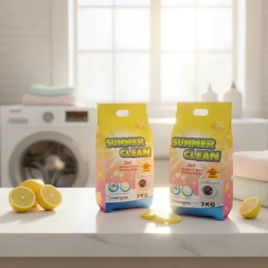 2Kg High Quality Eco Friendly Whitening Stain Remover Lemon Scented Laundry Detergent Powder Rich Foam Long Lasting Scent China