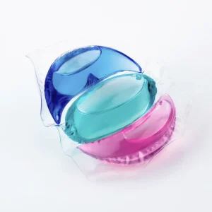 Cápsulas Líquidas de Detergente para Lavagem em Forma de Gota de 3 Câmaras, Personalização para Cor, Fragrância e Embalagem