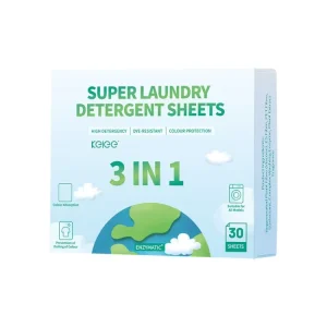 3 in 1 Laundry Sheets Bulk OEM Deep Claning Plant Based Dye Resistant Water Soluble Multi Function Laundry Detergent Sheet