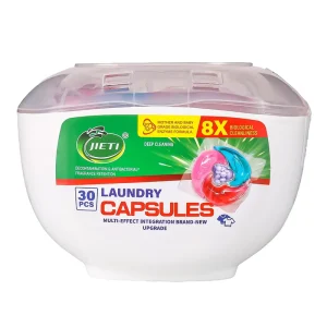 4 in 1 Eco Friendly Disposable Gel Laundry Capsules 15g X 30 Pieces Pack High Concentration Deep Cleaning Clothes Long Lasting