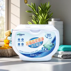 Viên giặt 4D dùng một lần 20g thân thiện với môi trường có hương thơm kháng khuẩn và loại bỏ mạt cho quần áo, tất cả trong một, OEM ODM bột giặt