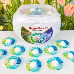 5 in 1 Eco Friendly Floral Scent Disposable Oxygen Burst Capsules Laundry Detergent Pods for Apparel