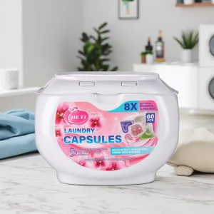 5 in 1 Laundry Capsules 480g Floral Fragrance Eco Friendly Hypoallergenic Pods High Efficiency Stain Removal Easy Dissolve