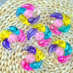 Paquete de 6 Bolsas de 10g, Cápsulas de Detergente para Ropa de Alta Dureza con Fragancia Floral y Limpieza Profunda, Eliminación de Manchas Seis en Uno, Compra al por Mayor