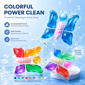 Viên giặt 6 trong 1, viên gel làm sạch sâu, loại bỏ vết bẩn, hương lâu bền
