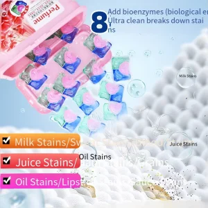 8X Eco Friendly Concentrated Laundry Gel 3 in 1 Deep Clean Soften Stain Removal Floral Scent Dissolves in 30s for Sensitive Skin