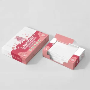 Custom Formula Super Concentrated Plastic Free No Mess No Residue Cherry Scent Eco Friendly Laundry Detergent Sheets