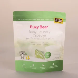 Custom Printed Stand up Pouch Resealable Zipper Plastic Packaging Bag for Baby Laundry Detergent Capsules Storage Pack