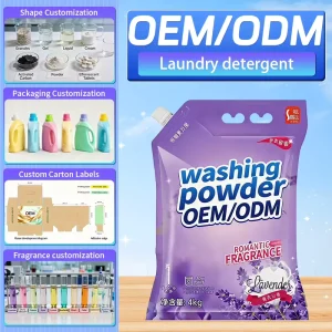 Customized Portable Household LongLasting Lavender Fragrance Bagged Apparel Laundry Soap Powder Powerful Stain Cleaning Products