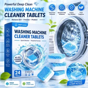 Deep Cleaning Washing Machine Cleaner Tablets Washer Tub Cleaner Odor Remover 24 Tablets