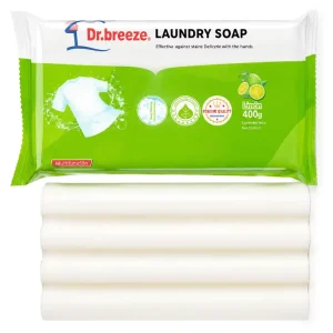 Dr.breeze 360g Lemon Laundry Soap Bar Deep Cleaning Stain Removal Gentle on Hands Easy Rinse Brightening Clothes Cleanser