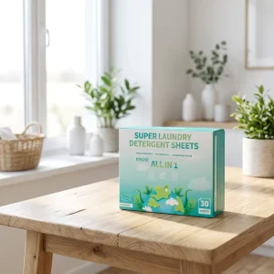 Eco Friendly All in 1 Laundry Detergent Sheets Biodegradable Travel Laundry Strips Deep Cleaning White Laundry Sheets