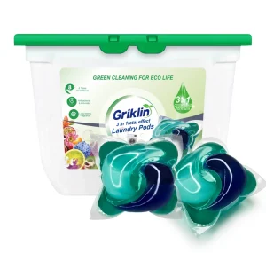 Cápsulas de detergente para lavandería biodegradables y ecológicas, película PVA soluble en agua, gel de olor, aroma a flor de cerezo 2 en 1
