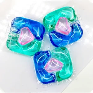 Umweltfreundliche biologisch abbaubare Waschpods, Einweg, platzsparendes Gel, 50 % - 80 % aktive Inhaltsstoffe, Textilwaschmittel für Automatikmaschinen