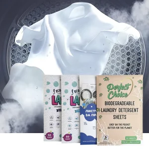 Eco Friendly Disposable 30 Sheets Plant Based Sensitive Skin Laundry Detergent Sheets Deep Stain Removal Fresh Scent