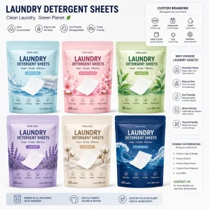 Eco Friendly Disposable Color Protection Laundry Detergent Sheets Anti Fading Anti Transfer Low Foam Hypoallergenic