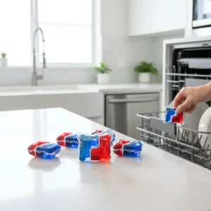 Viên giặt chén sinh thái hương hoa oải hương và nhài, bột giặt lỏng mới cho bếp