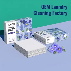 Eco Friendly Washing Detergent Sheets Lavender Supplier Fast Dissolve Gentle Linen Laundry Cleaning Detergent Sheet