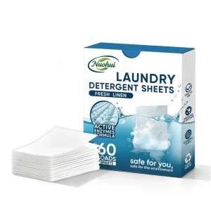 Eco-friendly Biodegradable Zero Waste Fresh Linen Scent Laundry Detergent Sheets Eco-Strips Clean Detergent Sheets