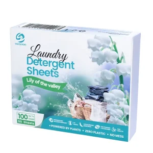 Eco friendly Laundry Detergent Sheets Lily of the Valley Scent 100 Loads No Plastic Jug Concentrated Laundry Detergent Sheets