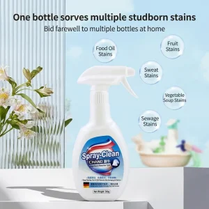 Fast Acting Spray Stain Remover 80% Active Ingredients for Clothing Oil Sweat Fruit Stains Shirts Jackets (Whitens)