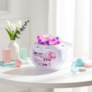무료 샘플 OEM 저거품 깊은 세척 및 저알레르기성 친환경 세탁 팟 4 in 1 수용성 세탁 젤 12g*60개