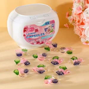 Free sample ODM OEM 5 in 1 Eco Friendly Lasting Fragrance Washing Pods Capsule Condense Efficient Cleaning Laundry Gel