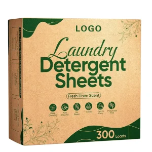 High Quality Eco Friendly Biodegradable Pure Natural Laundry Strips Washing Paper Laundry Detergent Sheets