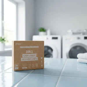 KELEE 3 in 1 Laundry Detergent Sheets Disposable Fast Dissolving Powerful Stain Removal Eco Friendly Space Saving Laundry Sheet