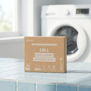 KELEE 3 in 1 Laundry Detergent Sheets Fast Dissolving Powerful Stain Removal Eco Friendly Space Saving Disposable Laundry Sheet