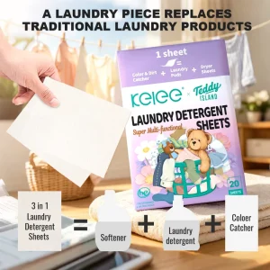 KELEE Laundry Detergent Sheet Deep Cleaning Eco-friendly Biodegradable Floral Color Safe 3-in-1 Multi Function Laundry Sheet
