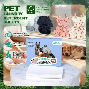 KELEE Laundry Sheets For Pets Fur catching Eco friendly Pets Clothes Laundry Sheets Effective Laundry Detergent Sheets