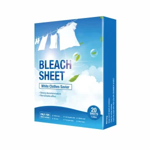 Laundry Bleach Sheet Two in One Bleach Detergent Box Packed 30 Sheets Per Box for Apparel Use Disposable