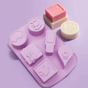 Laundry Customized Logo Rectangular Hand Made Press Round Making Bar Silicone Soap Molds