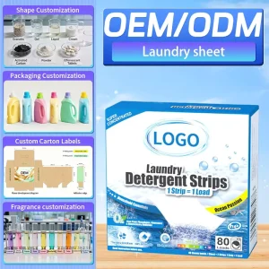 Laundry Detergent Strips Concentrated Ocean Scent Laundry Sheets Phosphate Free Water Soluble Laundry Paper Cleaning Products