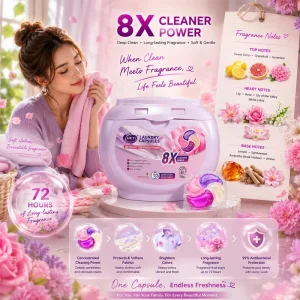 Cápsulas de detergente líquido 4 en 1 de gel para lavandería, 12 g, acción para lavadora con fórmula de eliminación de manchas fuerte