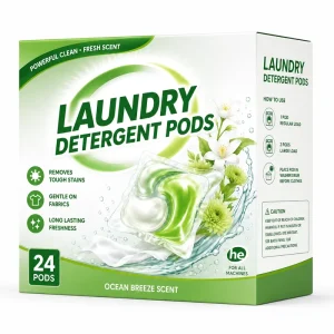 Laundry Pods High Efficiency Strong Cleaning Plant Based Long Lasting Natural Floral Scent Anti Bacterial Color