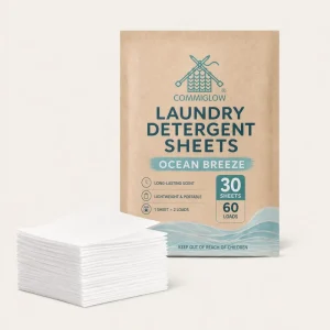 Liquid Free Eco Friendly Water Soluble Laundry Sheets For Sensitive Skin Ocean Breeze Laundry Detergent Sheets