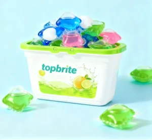 Liquid Washing Laundry Detergent Capsule Pods 3 in 1 ODM Customized Color Long Lasting Fragrance Detergent Pods