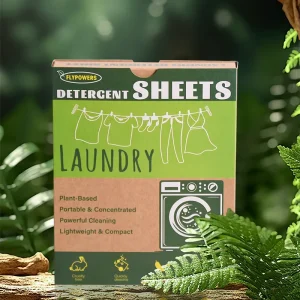 Natural Travel Friendly Biodegradable and Chemical Free Strong Cleaning Power Eco Washing Soap Strips Cleaning Laundry Sheets