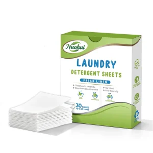 Nuohui OEM Private Label Eco Friendly Plant Based Biodegradable Laundry Detergent Sheets With Fresh Linen Scent And Medium Foam