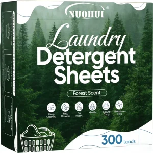 Nuohui Travel Eco friendly Washing Detergent Sheets Plastic Free Laundry Strips Tablet Forest Scent Laundry Detergent Sheets