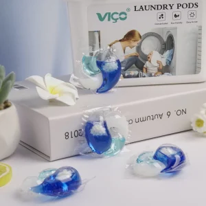 OEM Wegwerp Eco-vriendelijk Kleding Wasmiddel Pods PVA Film Wateroplosbare Gelvorm Langdurige Geur Diep