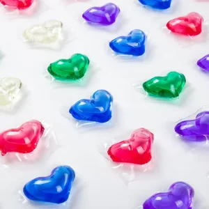 OEM Marca Privada 15g 4em1 Produtos de Lavagem Cápsulas de Detergente Líquido em Forma de Coração Gel Beads