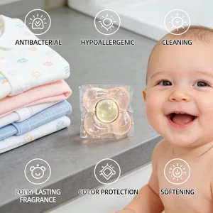 Vierkante milieuvriendelijke 3-in-1 wascapsule, antibacterieel, hypoallergeen wasgel, geurige wasparels
