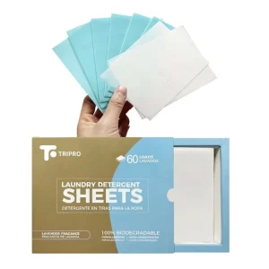 TRIPRO Laundry Detergent Sheets Lavender Scent Fragrance Free No Plastic Jug (60 Loads) 30 Sheets Liquidless Apparel Use