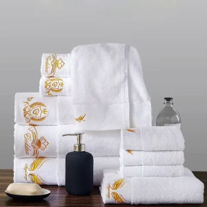 100% Egyptian Cotton Dobby Hand Towel Thick and Big for Hotel Bath Luxury Bath Towel Set