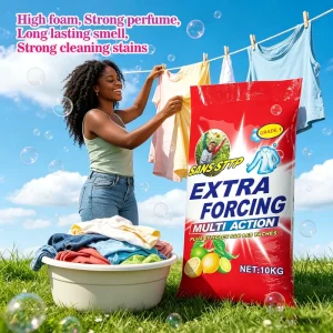 Detergente in Polvere per Lavatrice Eco-Friendly al Limone e Lavanda da 10Kg, Alta Schiuma, Detergente per Lavaggio a Mano per il Senegal